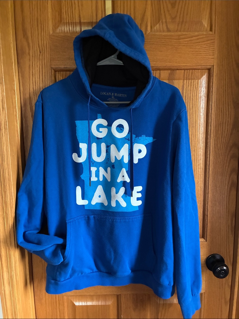 Blue Graphic Pullover Hoodie